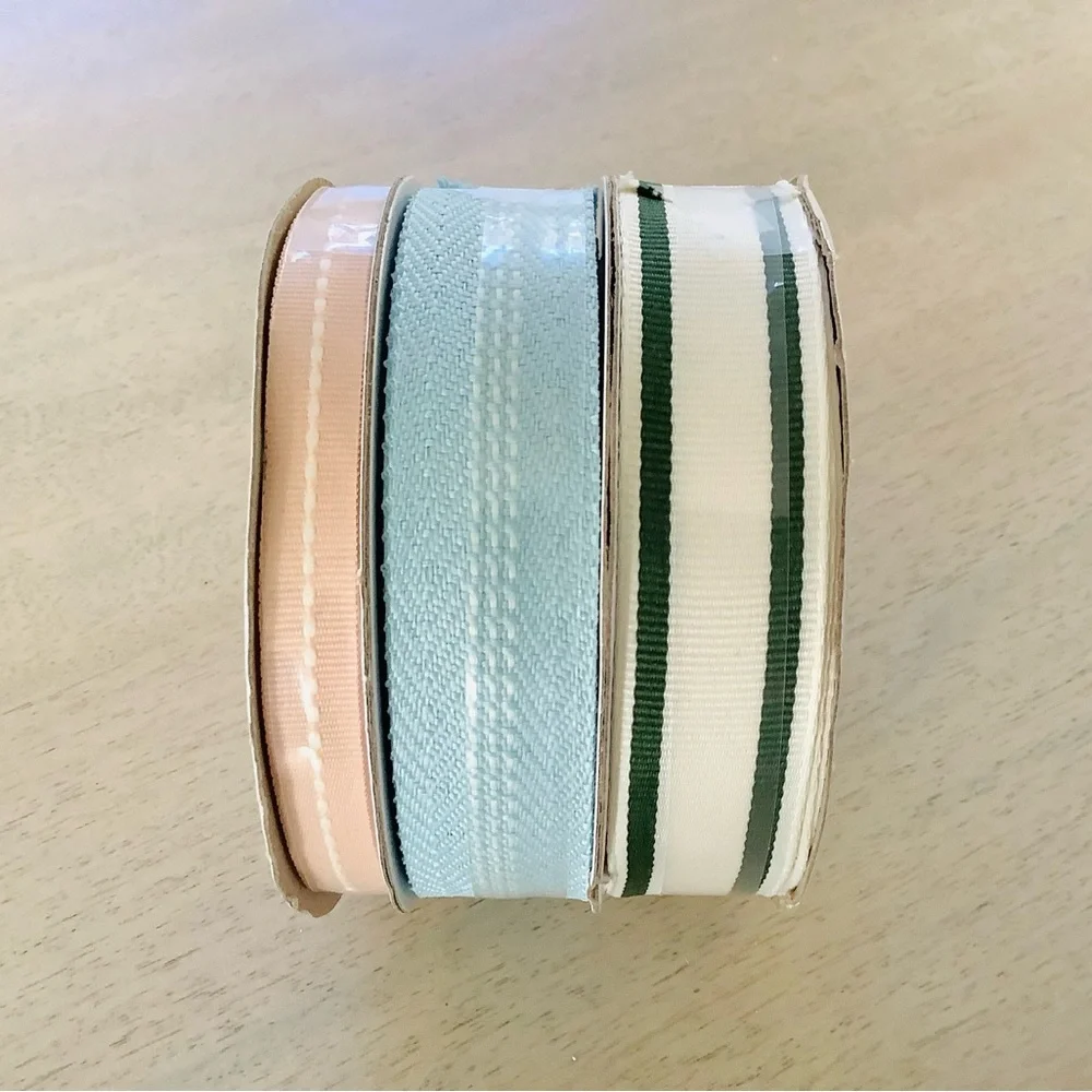 Hearth & Hand Magnolia 3ct Mixed Stripe Gift Ribbon Set